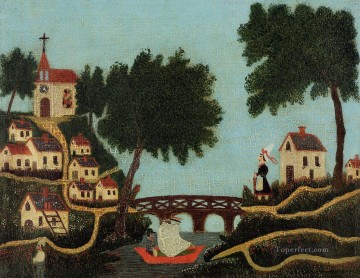  bridge - landscape with bridge 1877 Henri Rousseau Post Impressionism Naive Primitivism